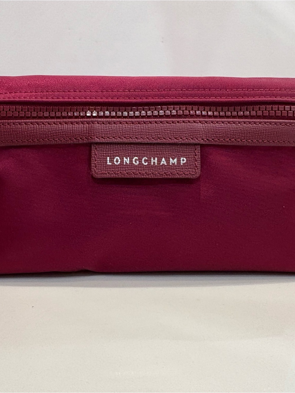 NEW Longchamp Le Pliage Burgundy Cosmetics Zip Pouch